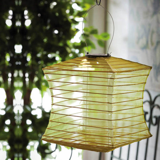 GOLD SQUARE SOLAR COLLAPSIBLE FABRIC LANTERN