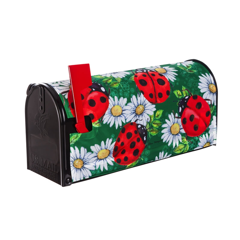 LADYBUGS ON GREEN MAILBOX COVER