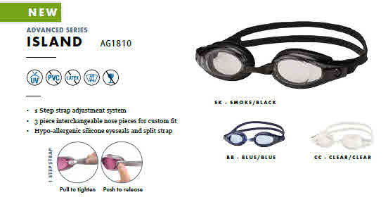 ISLAND GOGGLES ADULT NARROW FACES CLEAR / CLEAR LEADER