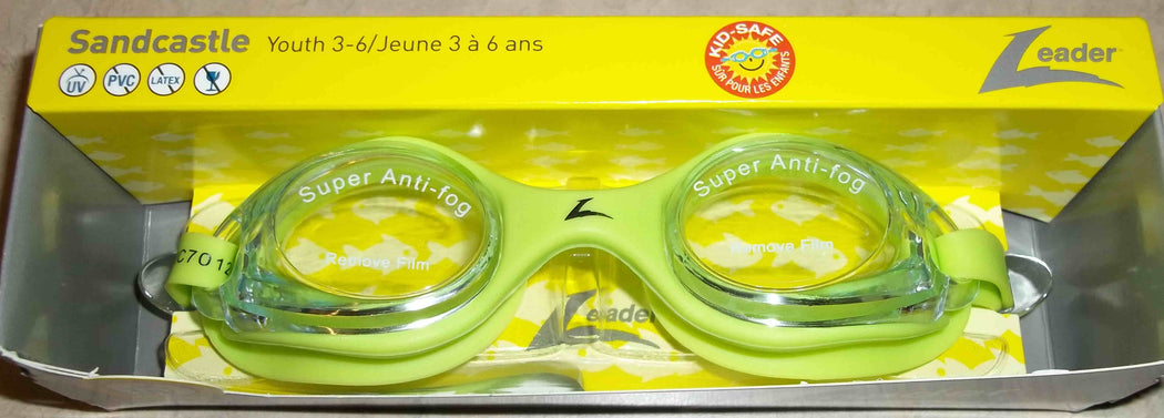 SANDCASTLE II GOGGLES YOUTH LEADER CLEAR/LIME GREEN