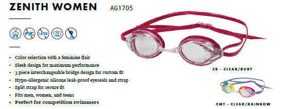 ZENITH GOGGLES ADULT NARROW FACES CLEAR / RUBY LEADER