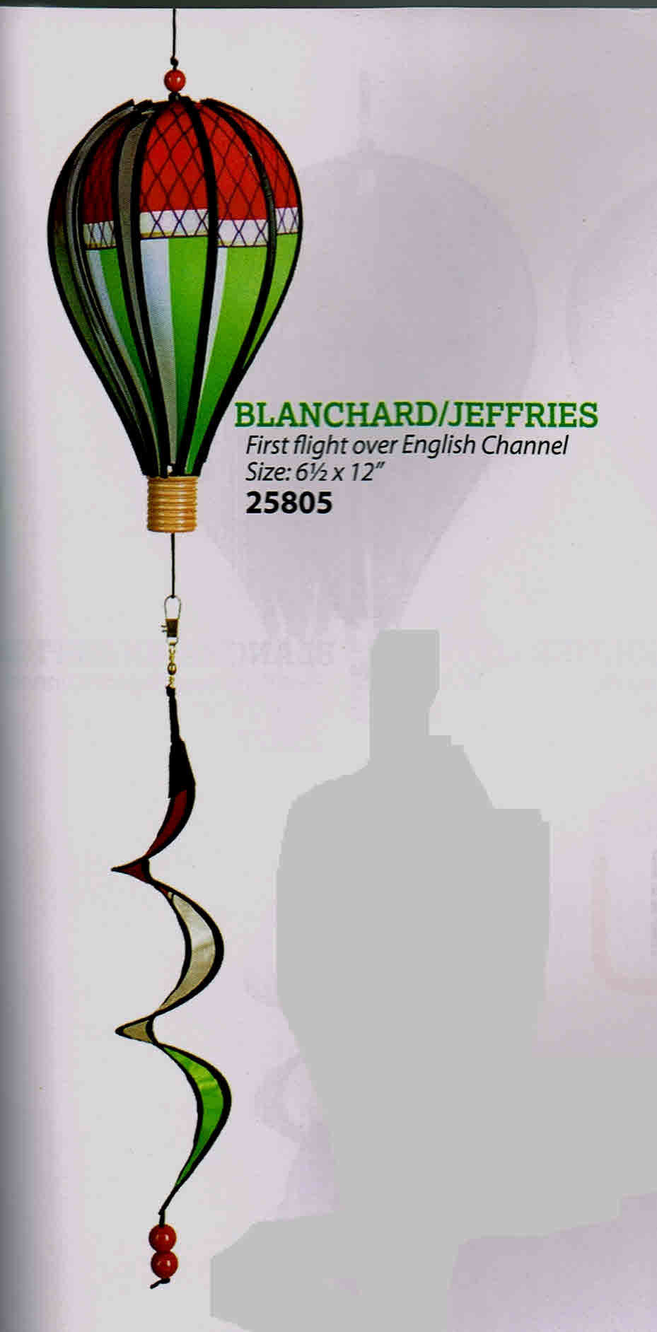 BLANCHARD JEFFRIES HOT AIR BALLOON 12"