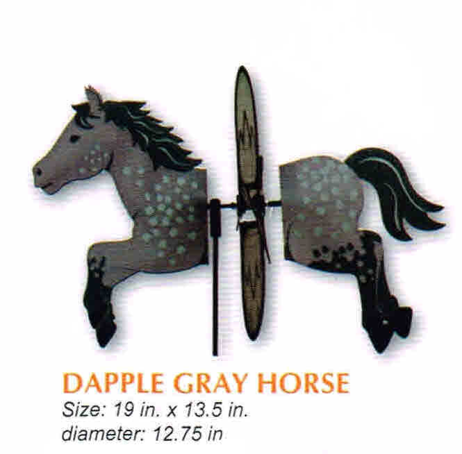DAPPLE GREY HORSE PETITE SPINNER