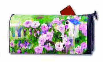 ROSES AND BIRDHOUSE MAILBOX COVER LARGE 8" X 21"